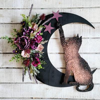 Halloween-Dekoration, Kätzchen-Liebhaber, Geschenk, kleine Katze, Tür-Hängedekoration, Kranz-Dekoration
