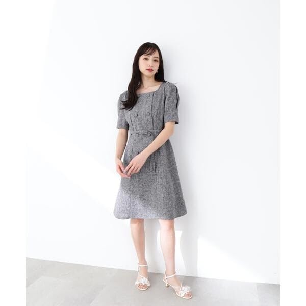 Jill by Jill Stuart Women's Ecru Double-Breasted Tweed Mini Dress