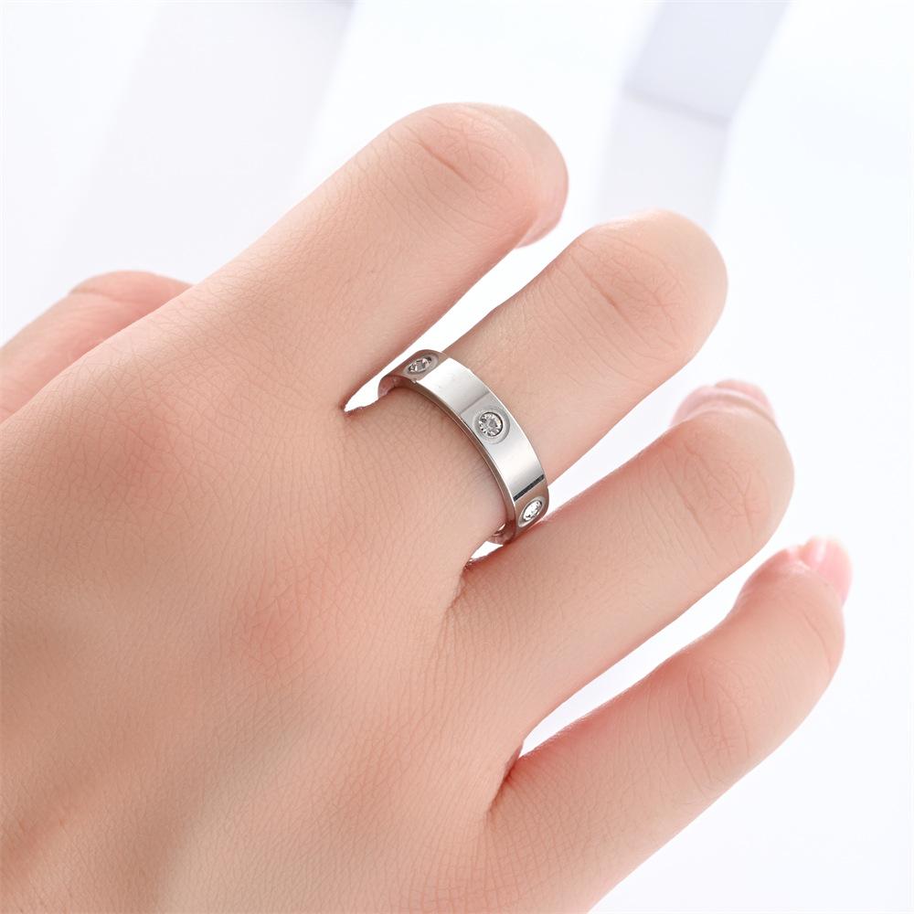 Classic Stainless Steel Diamond Ring - Unisex Jewelry Gift Size 5-11 Fashionable Accessory for Men And Women