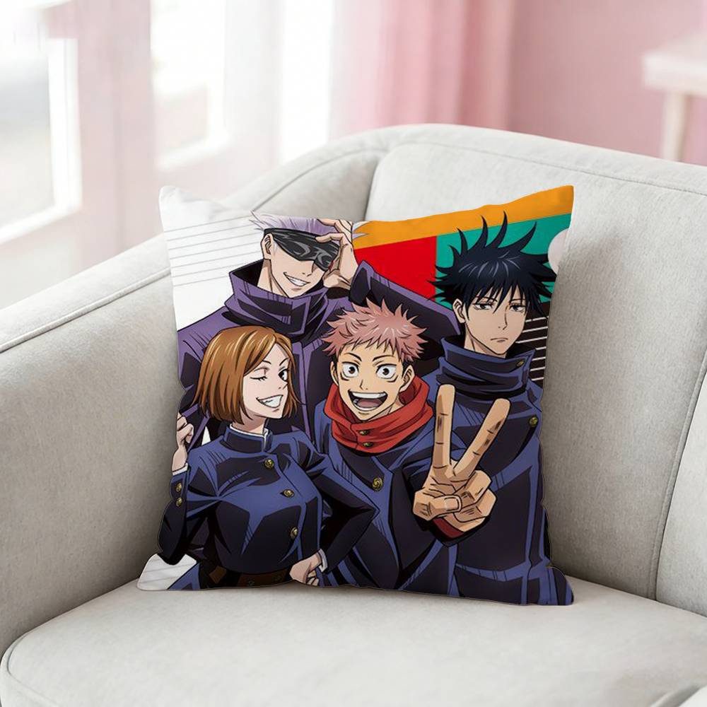 JJujutsu Anime KKaisen Pillow Case Pattern Printed Pillowcase For Living Room Sofa Cushion Cover
