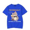 Technically Alcohol Is A Solution Graphic Tshirt Funny Cat Drinking Beer Tshirt Fashion Harajuku T-shirt Women Men Brand Tshirt