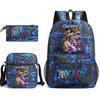 One Piece Luffy Anime Print Student Backpack Set Shoulder Bag Pencil Case Boys Girls School Bags