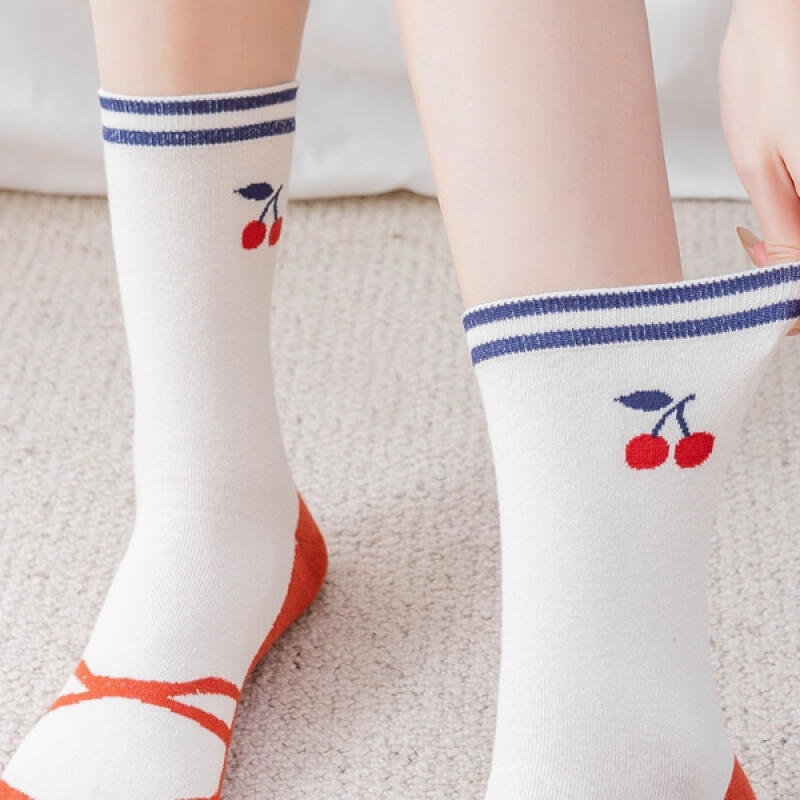 Kirsch-Beere Damen-Kniestrümpfe 5er-Set