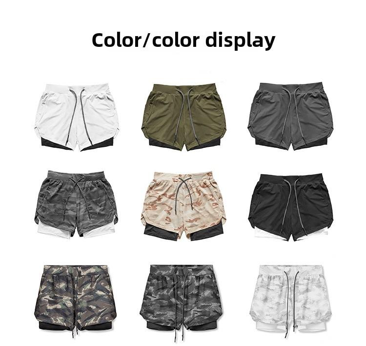 Herren Schnelltrocknende Doppellagige Sportshorts - Sommer Laufen, Basketball & Training