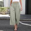 Women's Fashion Loose Pleated Elastic Waist Pocket Checkered Casual /10 Pants