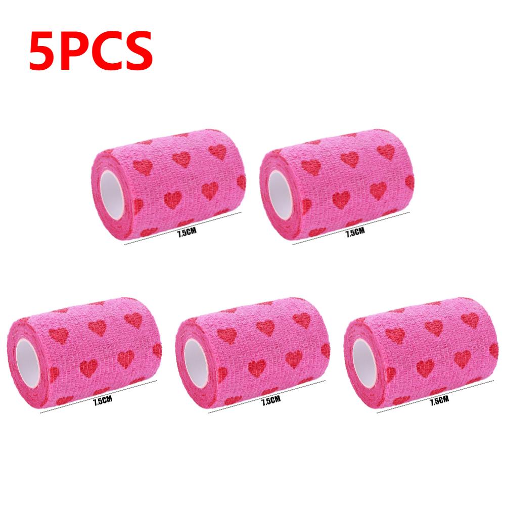 Printed Self Elastic Adhesive Athletic Tape Wraps 2.5cm/5cm/7.5cm Sports Colorful Bandage for Tattooing Finger Joint Knee Pet