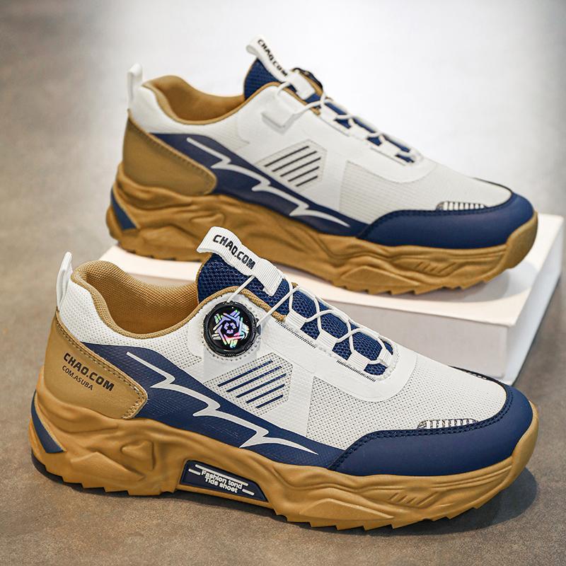 Casual Shoes Fashion Men S Versatile Breathable Teen Korean Version Rotating Buckle Sports Dad Trendy Shoes Men 39