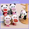 Panda Flowers Plush Doll With Soft Filling For Backpack Accessories