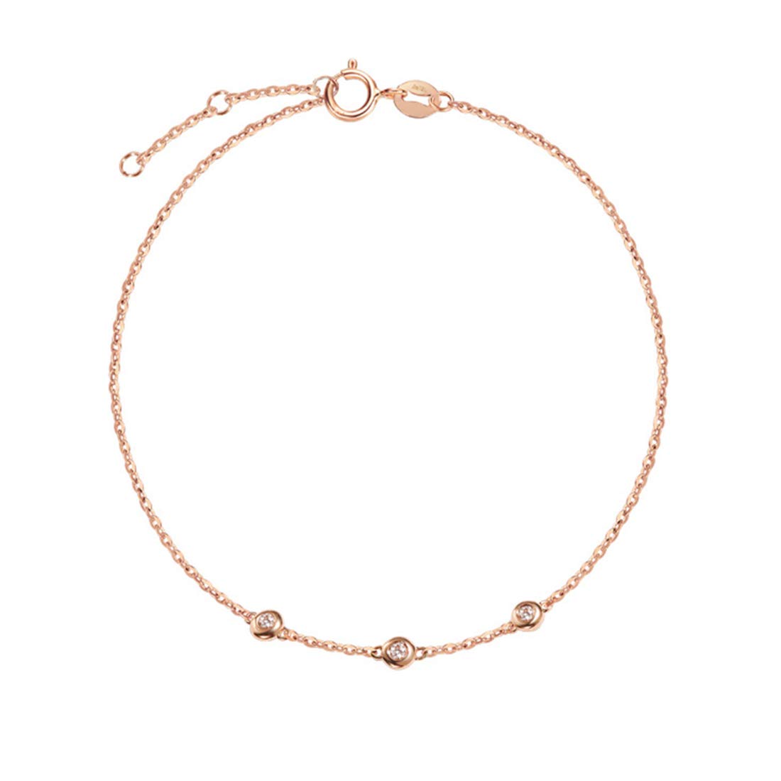 

FANCIME Diamond 3 K18 Pink 3 Lab Grown Ювілейна подарункова упаковка в комплекті Жіночий браслет, каміння, золото, каміння, діамант, День матері, Різдво,