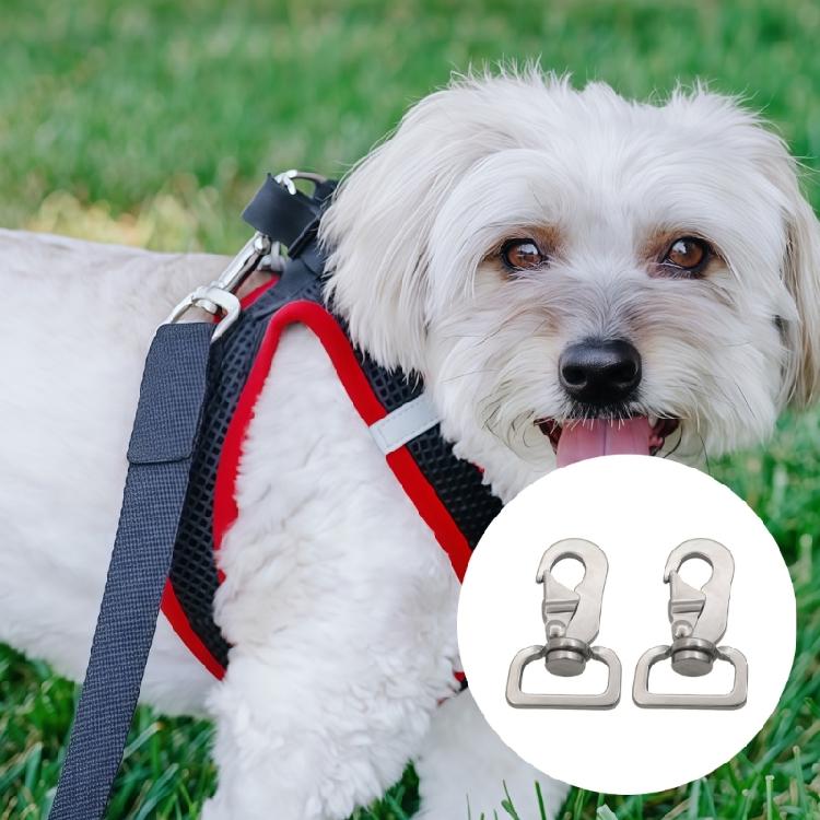 Pack of 2 Practical Stable Rotating Leashes Connector Stainless Steel Texture for Active Pet Outdoor Applications