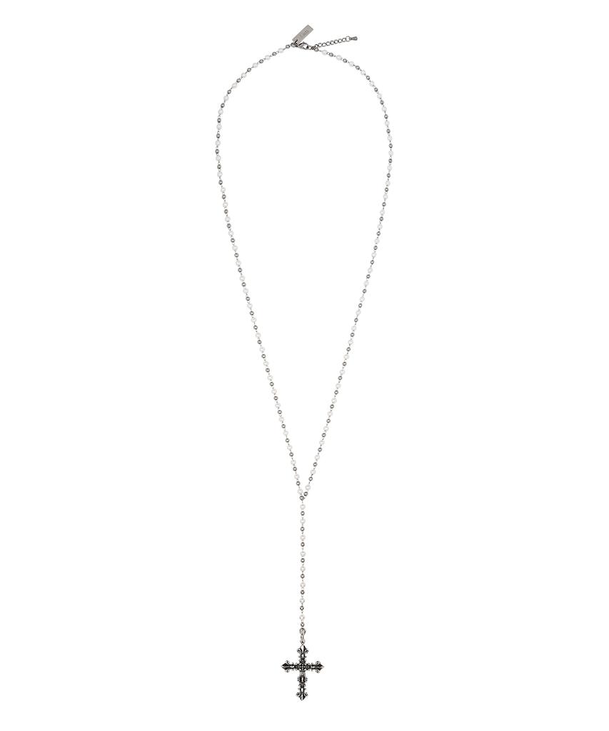 Lanarchive [1159] Cross Rosary Necklace
