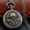 Orologio da Tasca Scheletro Cavaliere Quarzo Orologio Collana Steampunk Ciondolo Orologio in Metallo Acciaio Inossidabile con Catena Corta Regalo Cf1223