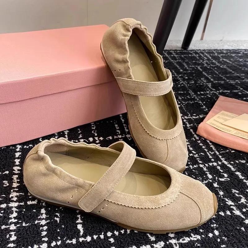 Women's Flat Shoes 2025 New  Non-slip Shallow Mary Jane Shoes Female Large Size Comfortable Ballet Shoes For Women