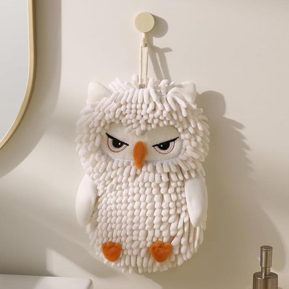Hanging Owl Chenille Hand Towel Soft Funny Hand Towel New Chenille Towel