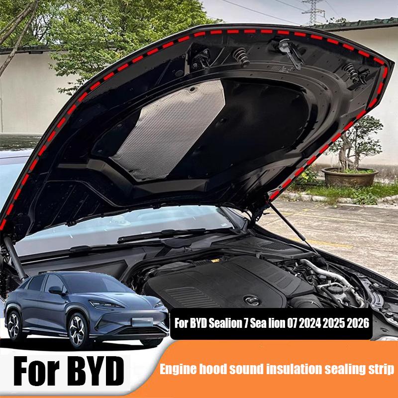 for BYD Sealion 7 Sea lion 07 EV 2024 2025 Engine hood sound ulation noise reduction sealing strip  waterproof and dustproof