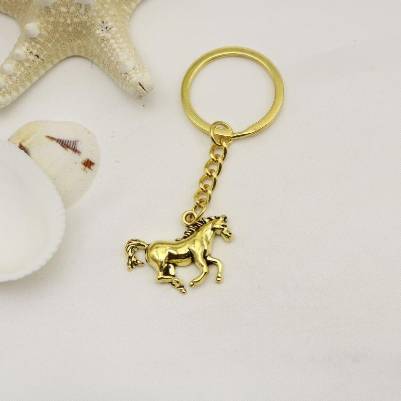 3D Three-Dimensional Metal War-Horse Keychain Backpack Pendant Keyring Personalization Badge Key Chain Ring Gift