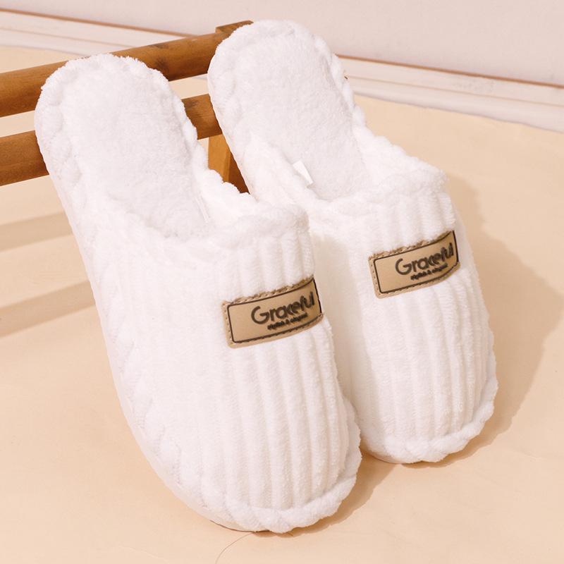 Winter indoor home use non-slip warm men's cotton slippers floor plush cotton slippers