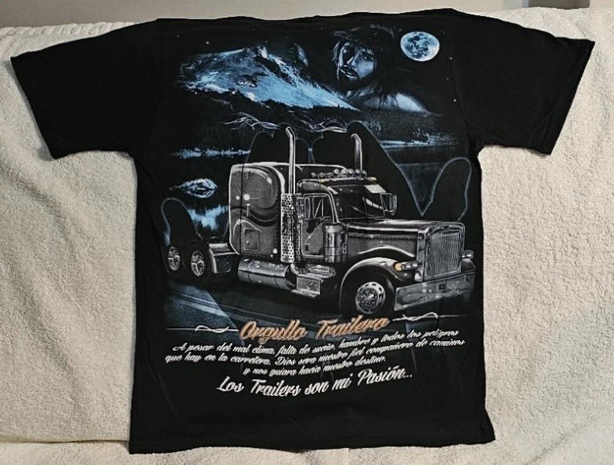 SEMI TRUCK JESUS MOON MOUNTAIN TRUCKER PASSION PRIDE T-shirt M