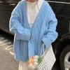 Plus Size Korean Style Loose Cable Knit Cardigan Coat - Women's Spring/Summer Fashion
