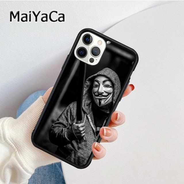 Anonymous Hacker Phone Case Cover For iPhone 17 Air 16 16e 15 plus 11 12 13 14 pro max shell coque