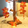 20FT 40LEDs Halloween Fairy String Lights Pumpkin Maple Leaf Shaped Decorative Hanging Lights Warm White Waterproof Battery Operated Lighting