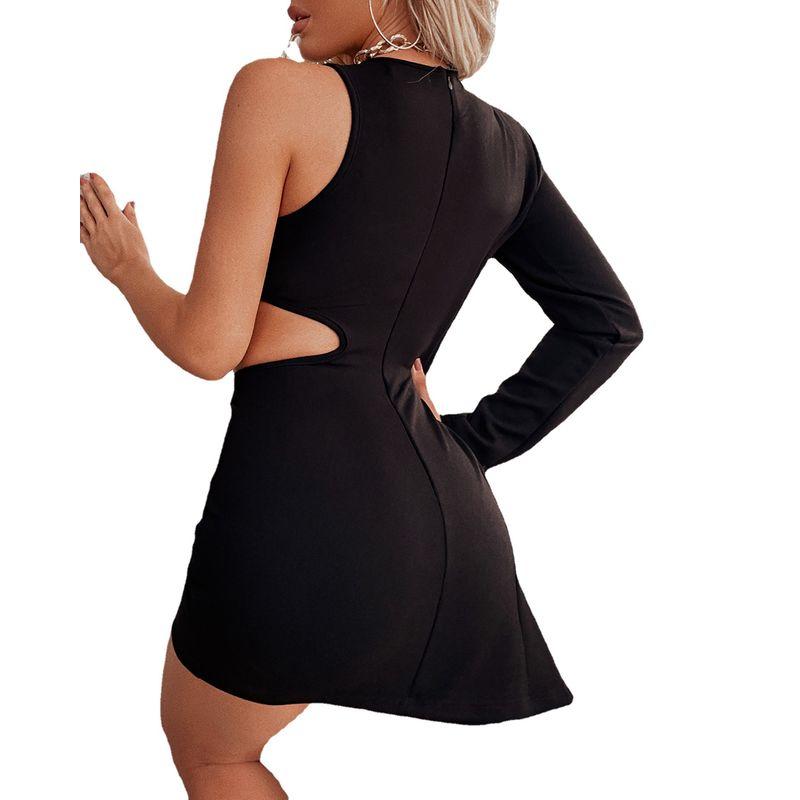 Women Sexy Suit Skirt European and American One-Shoulder Sleeve Hollow Irregular Double Breasted Slim fit Suit Skirt Women