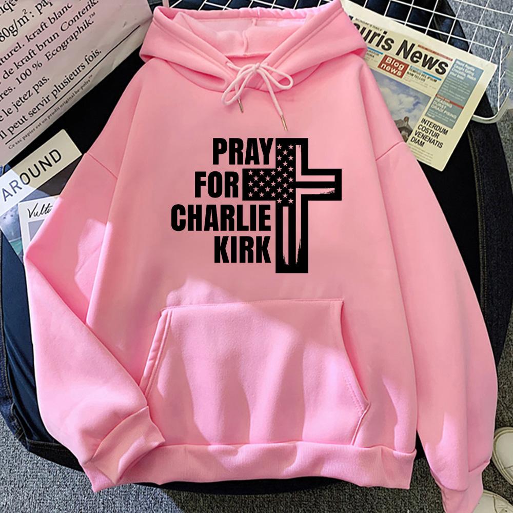 PRAYFOR Charlie Kirk Hoodies Grafikdruck Weiche Sweatshirts Langärmelige Fleece-Kleidung Harajuku Charlie Kirk Pullover