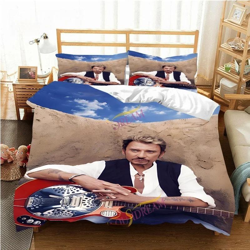 France Rock Singer J-Johnny H-Hallyday Bedding Set Single Twin Full Queen King Size Bed Set Aldult Kid Bedroom Duvet Cover Sets