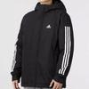 Adidas Three-Stripe Letter Logo Print Cotton Jacket Men Outerwear Black IP2537