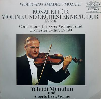 LP Record WOLFGANG AMADEUS MOZART  Konzert Fur Violine Und Orchester N 73875 Parnass Germany Classical Used