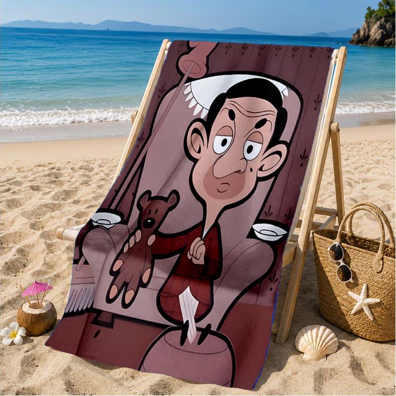 Herr. Bean's Abenteuer Strandtuch, Mikrofaser Strandtuch, Perfekt für Pool, Strand, Reisen, Heimdekoration Strandparty Fan Geschenke