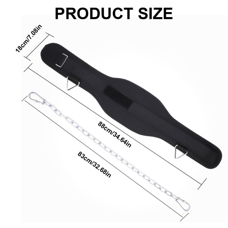 Pás pro vzpírání s řetězem pro shyby a dřepy, s ergonomickým polstrováním