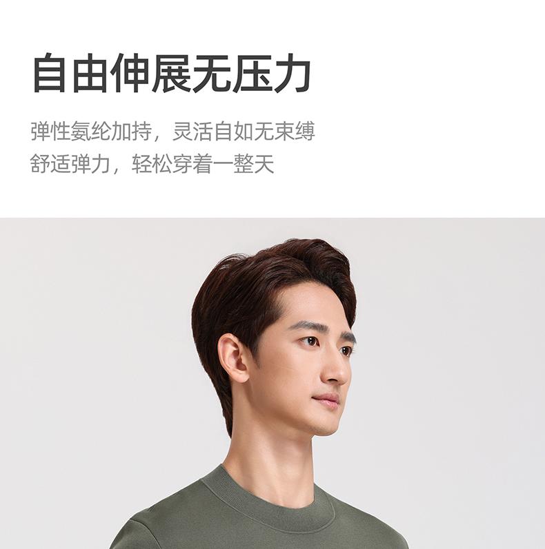 [Containing Mulberry Silk] Langdeng Men's Refreshing, Smooth, Breathable and Elastic Four Seasons Short Sleeve Round Neck Knitted Shirt