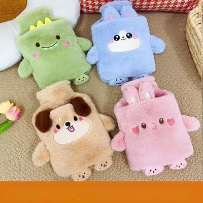 Sac Compresse Froide Peluche Caoutchouc Chaufferette Main Pied Ventre Sac à Eau Chaude Antidéflagrant pour Femmes Périodes Mignon Grande Capacité Bouteille d'Eau Chaude Isolante