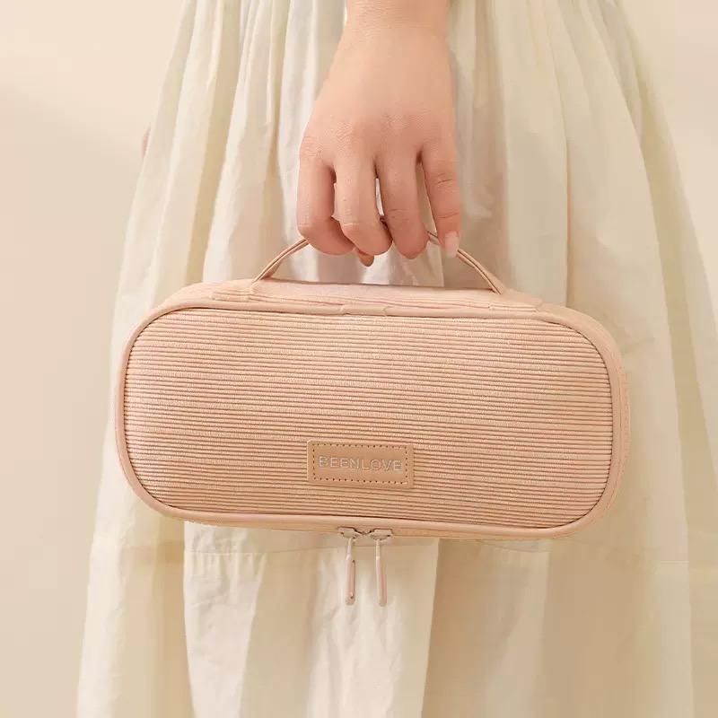 Multifunctional Make Up Bags Organizer Cosmetics Toiletry Brushes Storage Case for Women Girls Makeup Case with Handle Divider