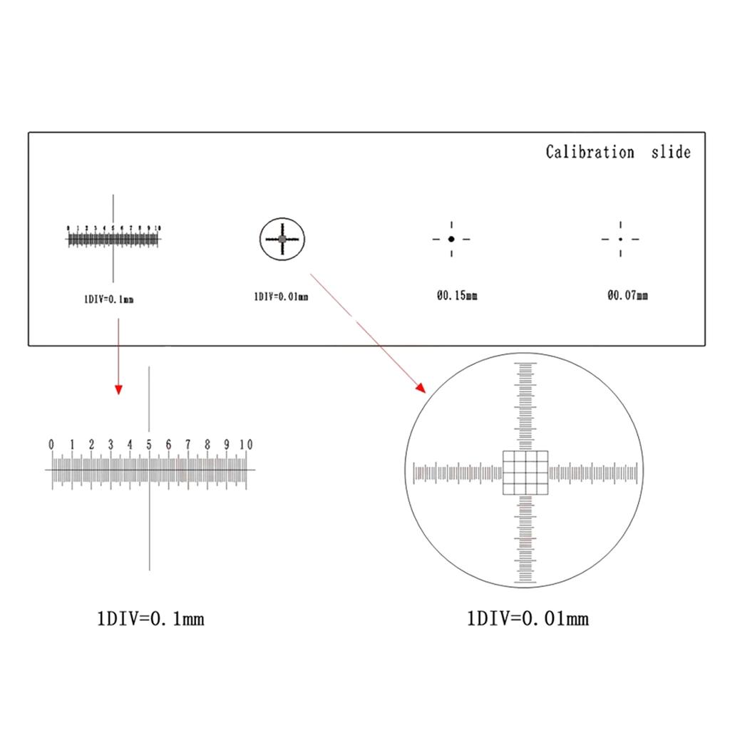 Multifunction 0.01mm Microscope Slides Calibrating Slide Ruler Electronic Eyepiece Microscope Camera Calibration Slide