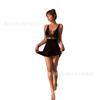 Pajamas Golden Velvet Lace Splicing Suspender Skirt Backless Sexy Home Pajamas Show Body