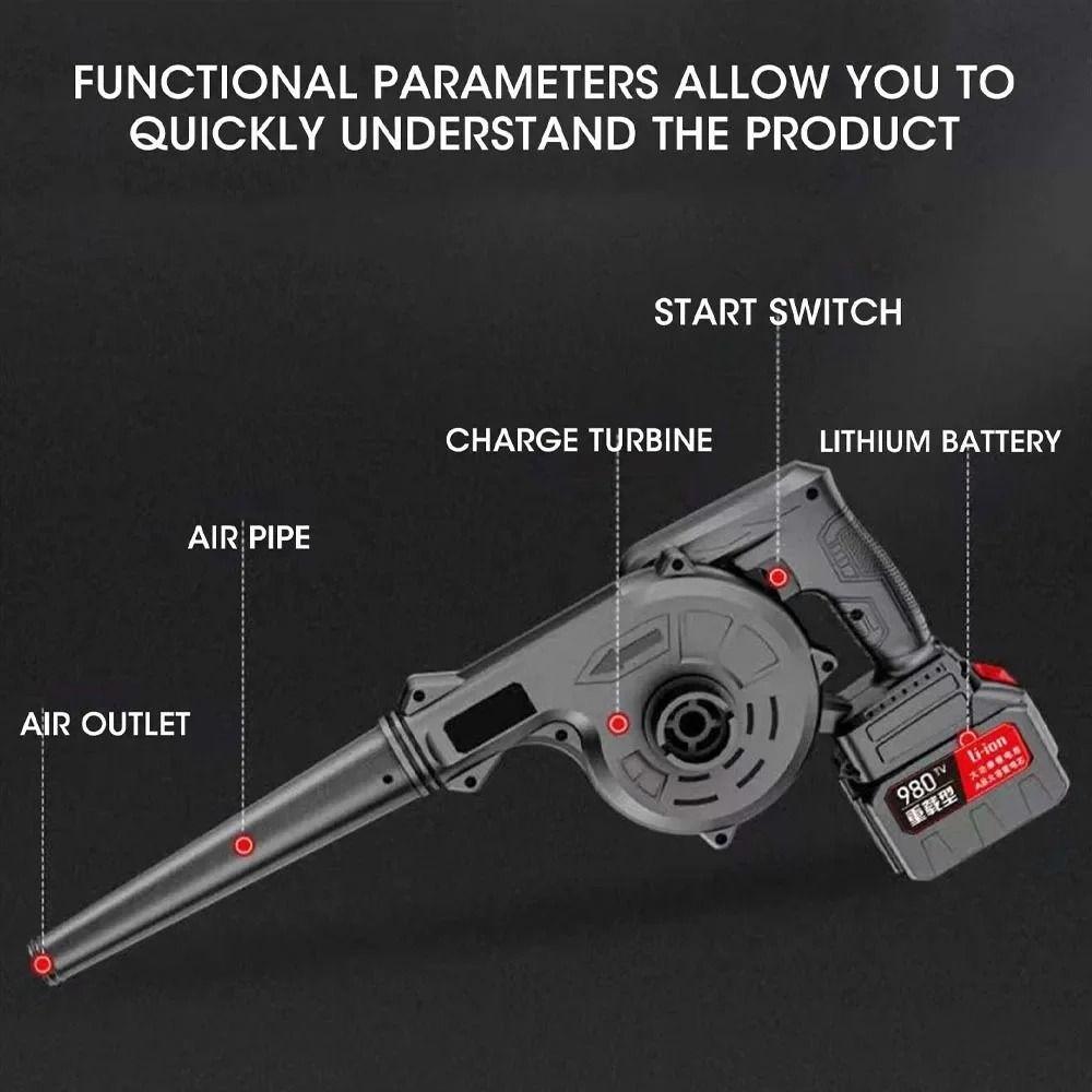 Dual-Function Dust Blower Suction Cleaner High-power Rechargeable Blower  Vehicle Mounted