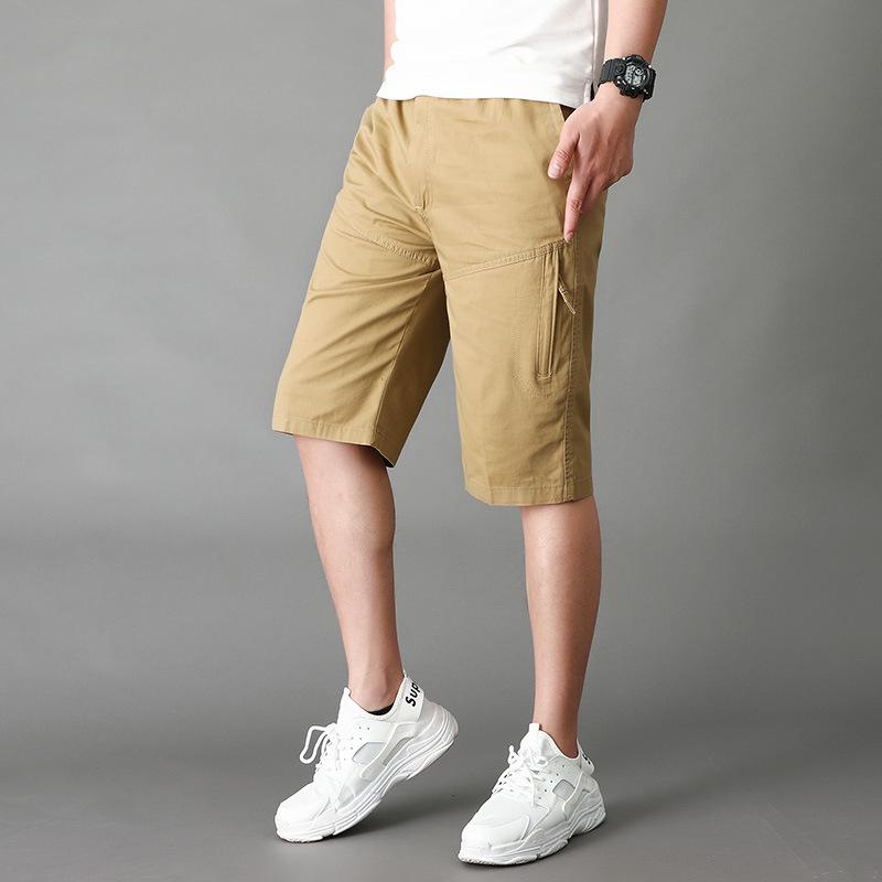 Men's Mid-Length Cotton Shorts - Loose, Breathable, Large Size Summer Wear