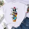 Miniso Disney Family Vacation T Shirt Kawaii Mickey Minnie Donald Duck Print Fashion Clothes Casual Women T-shirt Camiseta Mujer