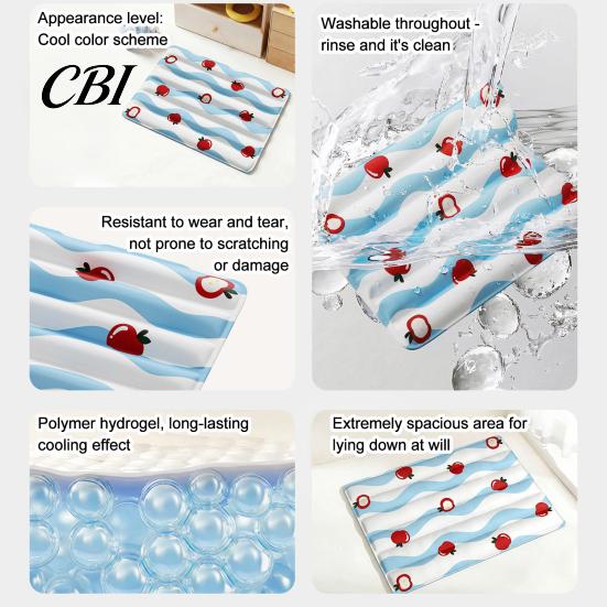 Non-toxic Pet Cooling Pad Gel Mat, Waterproof Dog Mat Bed, Summer Cooler for Cats Dogs Home Car Travel Use