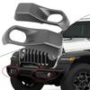 High Quality Car Accessories Car Light Cover Light Cap 1 Pair ABS Black Fog Lamp Bezel Fog Light Front Bumper For JEEP