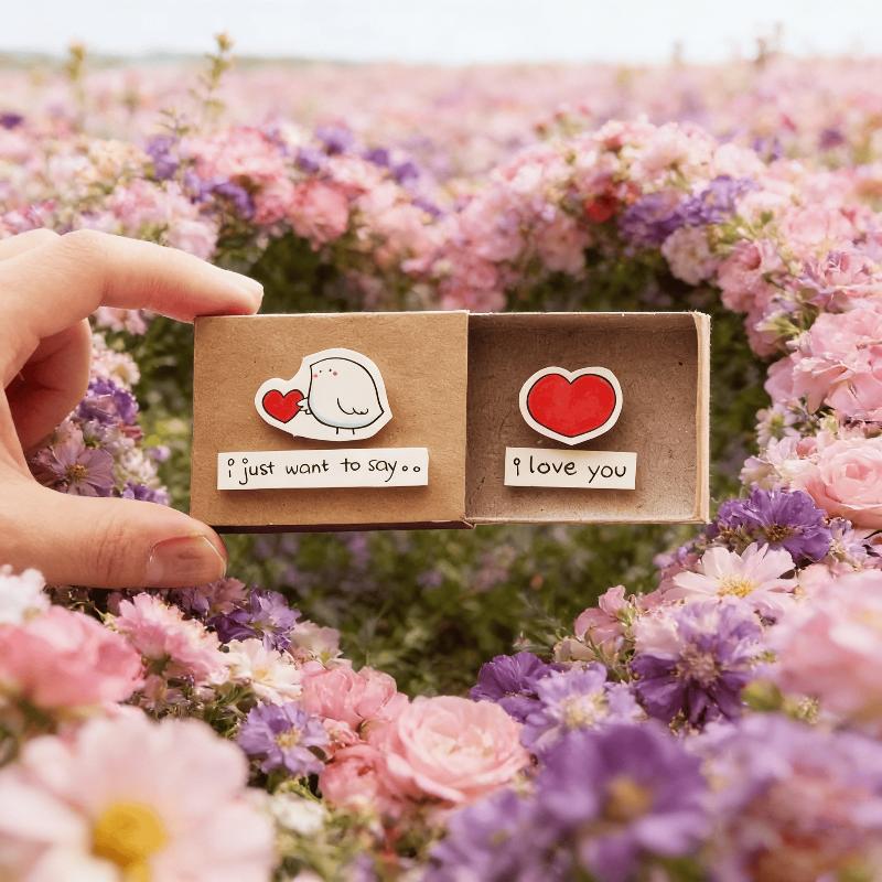 Handmade Romantic I Love You Love Box Card Valentines Day Message Unique Creative Present for Proposal Anniversary Couples