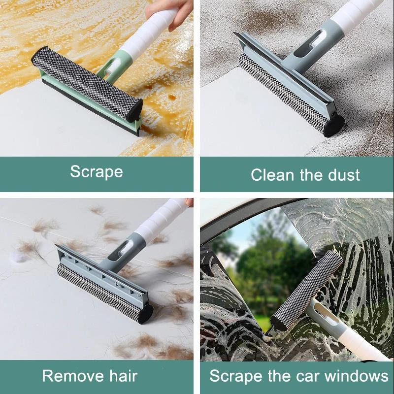 3 In 1 Window Cleaning Brush Glass Wiper for Bathroom Mirror Window With Spray