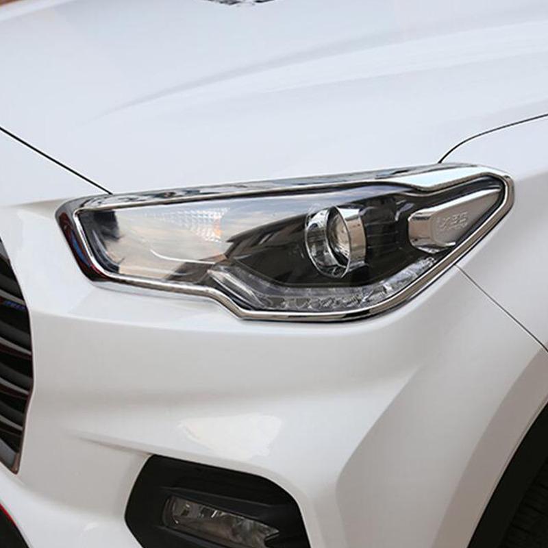 ABS Car Headlight Cover Trim Decoration For Hyundai IX35 2018     Trim Strips Eyebrow Exterior Accessories 2PCs