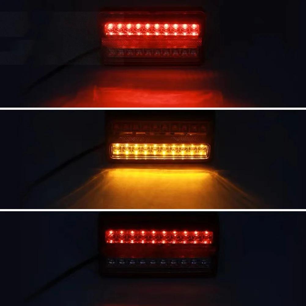 2X Amber Flash Light 12V-24V LED Side Marker Light DRL Turn Signal Lamp Stop Brake Warning Reverse Lamp For Car Truck Trailer RV