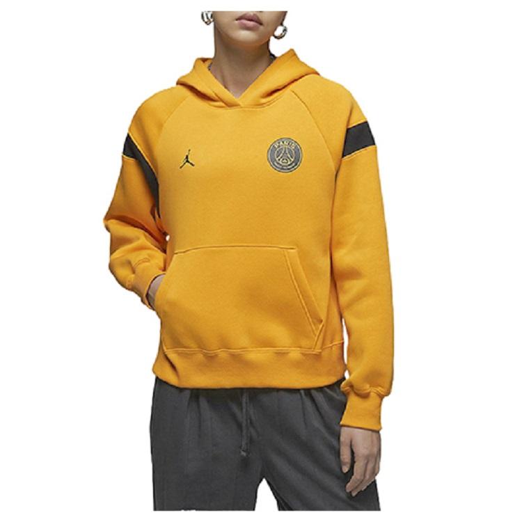 Jordan Paris Saint-Germain Solid Logo Print Hoodie Women Tops Yellow DV2836-705