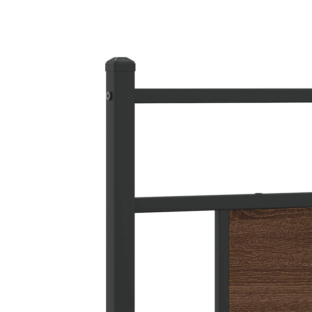 Bed Frame Without Mattress Brown Oak Look 75 X 190 Cm Engineered Wood