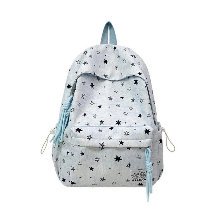Schoolbag new schoolbag female student Korean version ins large capacity star printed backpack junior high school backpack