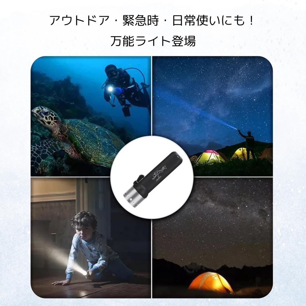 NASSIA LED Diving Light, Waterproof, Battery-Operated Underwater Light